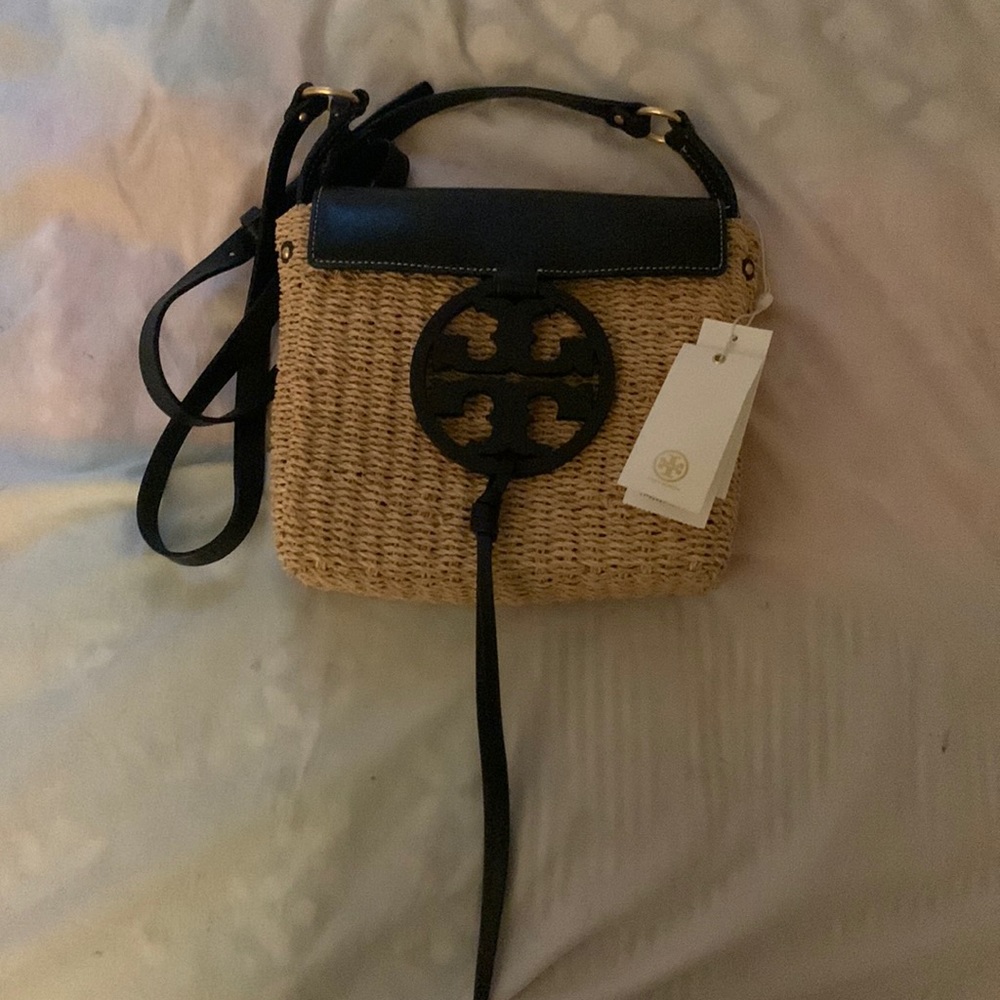 Tory Burch Miller Straw Crossbody Bag